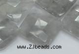 CCQ211 15.5 inches 25*25mm faceted diamond cloudy quartz beads