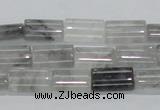 CCQ216 15.5 inches 10*15mm flat column cloudy quartz beads wholesale