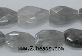 CCQ225 15.5 inches 14*20mm faceted freeform cloudy quartz beads