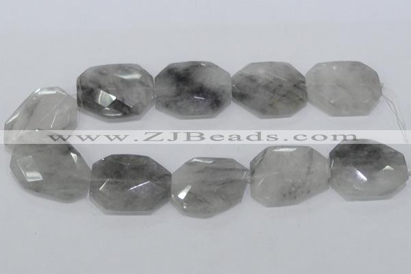CCQ230 15.5 inches 30*40mm faceted freeform cloudy quartz beads
