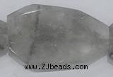 CCQ231 15.5 inches 30*50mm faceted freeform cloudy quartz beads