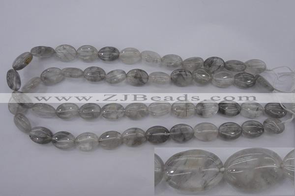 CCQ244 15.5 inches 12*16mm oval cloudy quartz beads wholesale