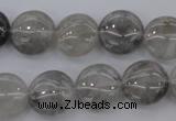 CCQ258 15.5 inches 14mm flat round cloudy quartz beads