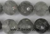 CCQ317 15.5 inches 18mm faceted round cloudy quartz beads wholesale