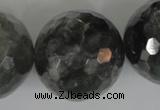 CCQ321 15.5 inches 30mm faceted round cloudy quartz beads wholesale