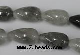 CCQ342 15.5 inches 12*22mm teardrop cloudy quartz beads wholesale