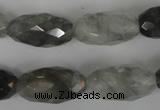 CCQ350 15.5 inches 12*22mm faceted rice cloudy quartz beads wholesale
