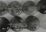 CCQ373 15.5 inches 18mm flat round cloudy quartz beads wholesale