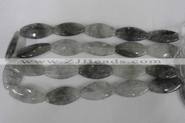 CCQ396 15.5 inches 18*35mm flat drum cloudy quartz beads wholesale