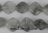 CCQ420 15.5 inches 15*15mm diamond cloudy quartz beads wholesale