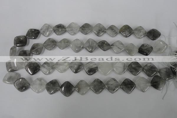 CCQ420 15.5 inches 15*15mm diamond cloudy quartz beads wholesale