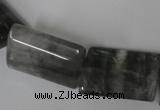 CCQ440 15.5 inches 18*25mm flat tube cloudy quartz beads wholesale