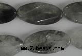 CCQ456 15.5 inches 15*30mm twisted oval cloudy quartz beads wholesale