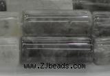 CCQ551 15.5 inches 12*30mm tube cloudy quartz beads wholesale