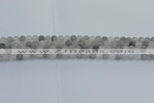 CCQ561 15.5 inches 6mm round matte cloudy quartz beads wholesale