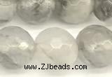 CCQ603 15 inches 12mm faceted round cloudy quartz beads