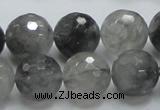 CCQ63 15.5 inches 16mm faceted round cloudy quartz beads wholesale