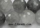 CCQ65 15.5 inches 20mm faceted round cloudy quartz beads wholesale