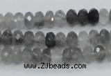 CCQ73 15.5 inches 6*8mm faceted rondelle cloudy quartz beads wholesale