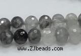 CCQ77 15.5 inches 8*10mm faceted rondelle cloudy quartz beads wholesale