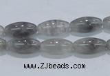 CCQ81 15.5 inches 8*16mm rice cloudy quartz beads wholesale