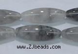 CCQ85 15.5 inches 10*30mm rice cloudy quartz beads wholesale