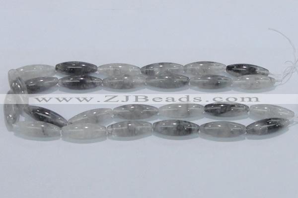 CCQ85 15.5 inches 10*30mm rice cloudy quartz beads wholesale