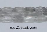 CCQ91 15.5 inches 6*12mm faceted rice cloudy quartz beads wholesale