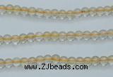 CCR01 15.5 inches 4mm round natural citrine gemstone beads wholesale