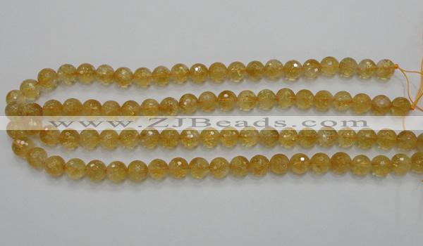 CCR05 15.5 inches 10mm faceted round natural citrine gemstone beads