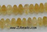 CCR10 15.5 inches 6*12mm faceted rondelle natural citrine gemstone beads