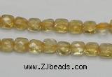 CCR12 15.5 inches 7*7mm faceted square natural citrine gemstone beads