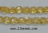 CCR14 15.5 inches 8*8mm faceted square natural citrine gemstone beads