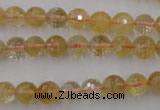 CCR153 15.5 inches 8mm faceted round natural citrine gemstone beads