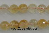 CCR156 15.5 inches 11mm faceted round natural citrine beads