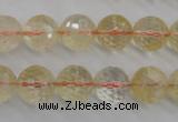 CCR157 15.5 inches 12mm faceted round natural citrine beads