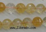 CCR158 15.5 inches 13mm faceted round natural citrine beads