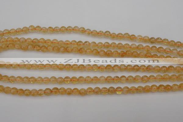 CCR165 15.5 inches 6mm round natural citrine beads wholesale