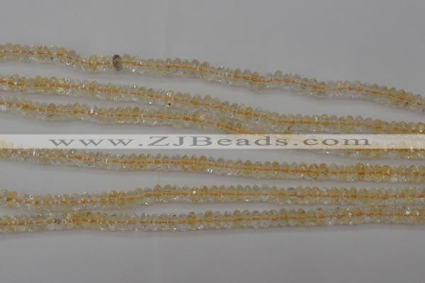 CCR171 15.5 inches 3*5mm faceted rondelle natural citrine beads