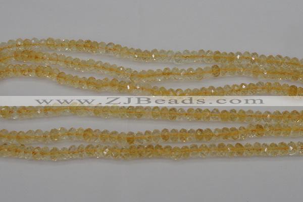 CCR173 15.5 inches 4*6mm faceted rondelle natural citrine beads