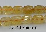 CCR179 15.5 inches 10*12mm faceted drum citrine gemstone beads