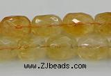 CCR180 15.5 inches 11*14mm faceted drum citrine gemstone beads