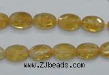 CCR22 15.5 inches 8*12mm faceted oval natural citrine gemstone beads