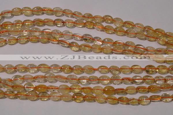 CCR228 15.5 inches 6*9mm oval natural citrine gemstone beads