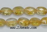 CCR23 15.5 inches 10*14mm faceted oval natural citrine gemstone beads