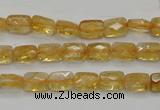 CCR26 15.5 inches 6*7mm faceted rectangle natural citrine beads