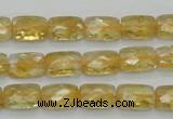 CCR27 15.5 inches 8*12mm faceted rectangle natural citrine beads