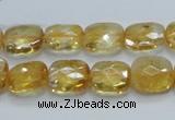 CCR28 15.5 inches 11*13mm faceted rectangle natural citrine beads