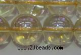 CCR304 15.5 inches 12mm round AB-color natural citrine beads