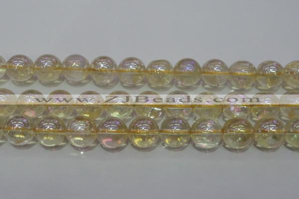 CCR304 15.5 inches 12mm round AB-color natural citrine beads